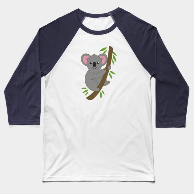 Baby Koala Bear Hugging a Tree Baseball T-Shirt by elwinsmedley